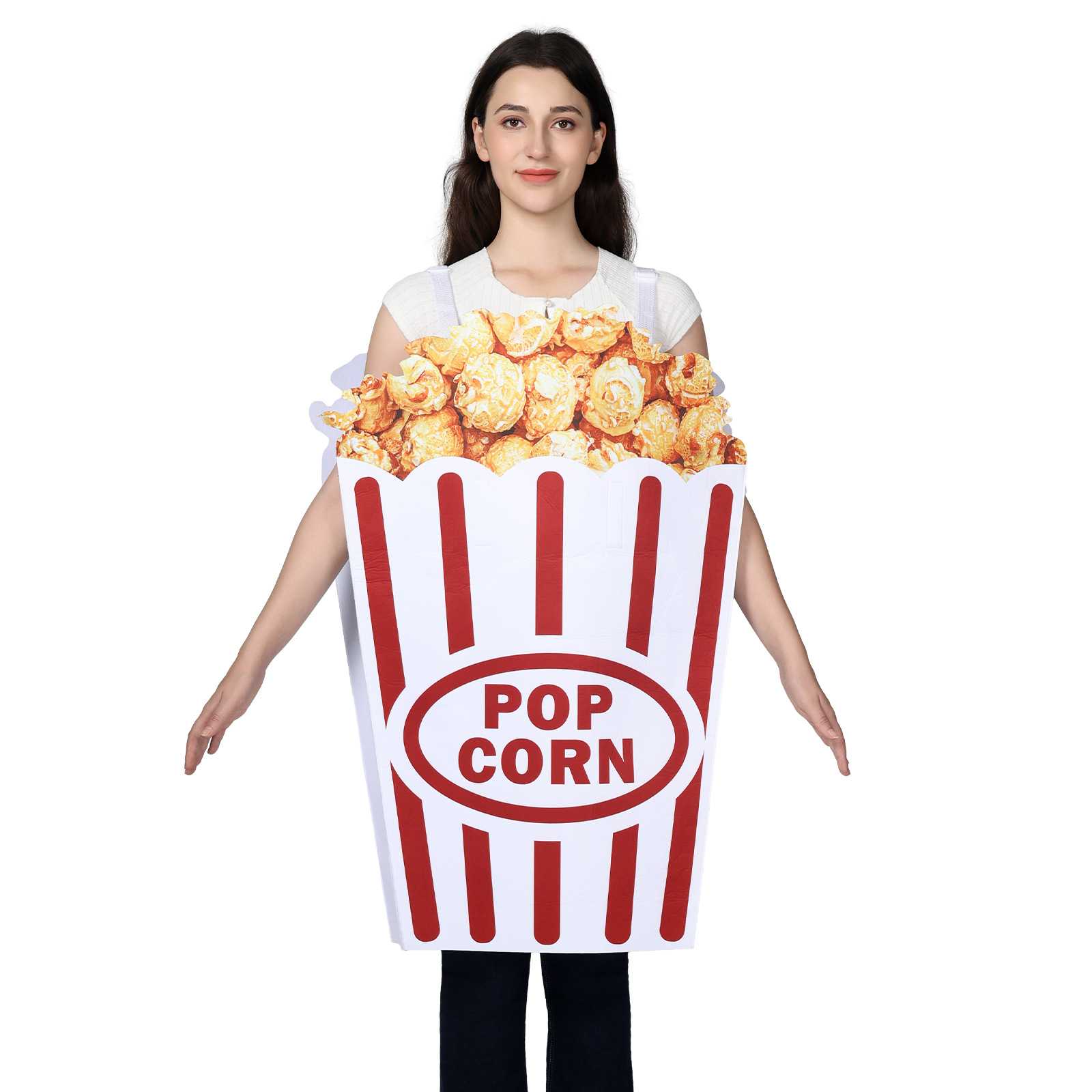 Adult Popcorn Box Costume Funn - Popcorn 评论和价格